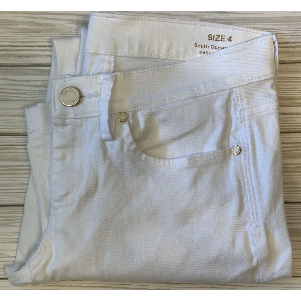Lilly Pulitzer Women's South Ocean Skinny Crop Resort White Size 4  MSRP $168